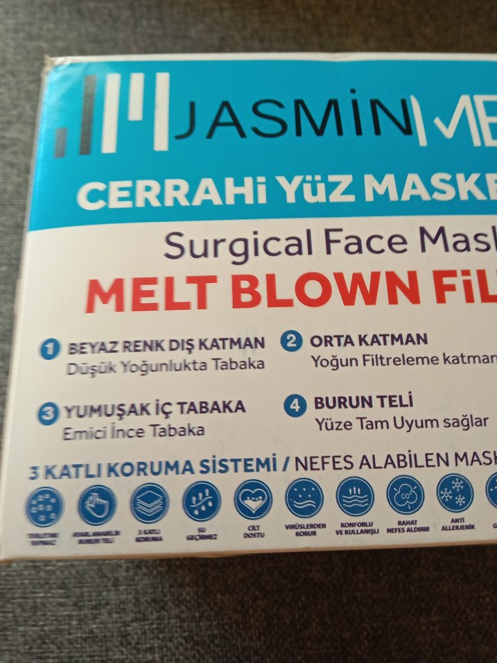 Jasmin Med Cerrahi Yüz Maskesi 50 Adet - Görsel 2