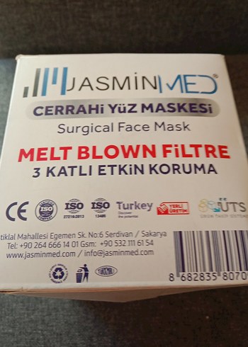 JasminMed Cerrahi Meltblown Yüz Maskesi 50'li - Görsel 9