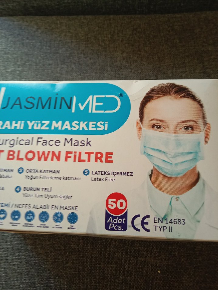JasminMed Cerrahi Yüz Maskesi 50 Adet - Görsel 3