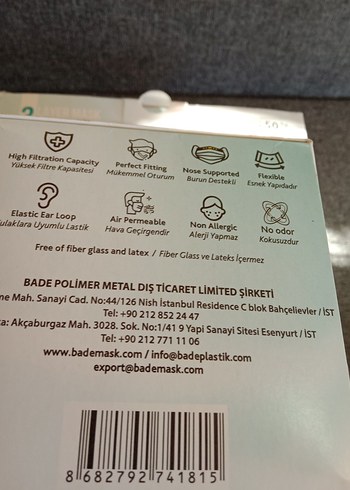 Tek Kullanımlık Ultrasonik Cerrahi Yüz Maskesi 50'li 2 paket - Görsel 7