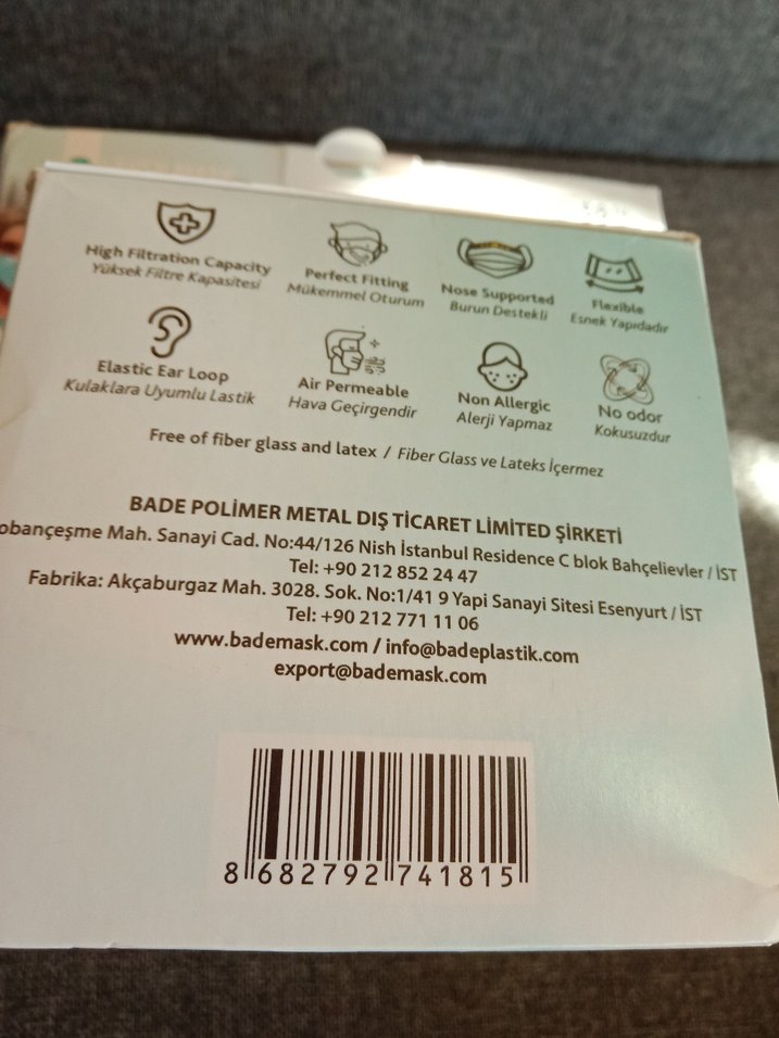 Tek Kullanımlık Ultrasonik Cerrahi Yüz Maskesi 50'li 2 paket - Görsel 2