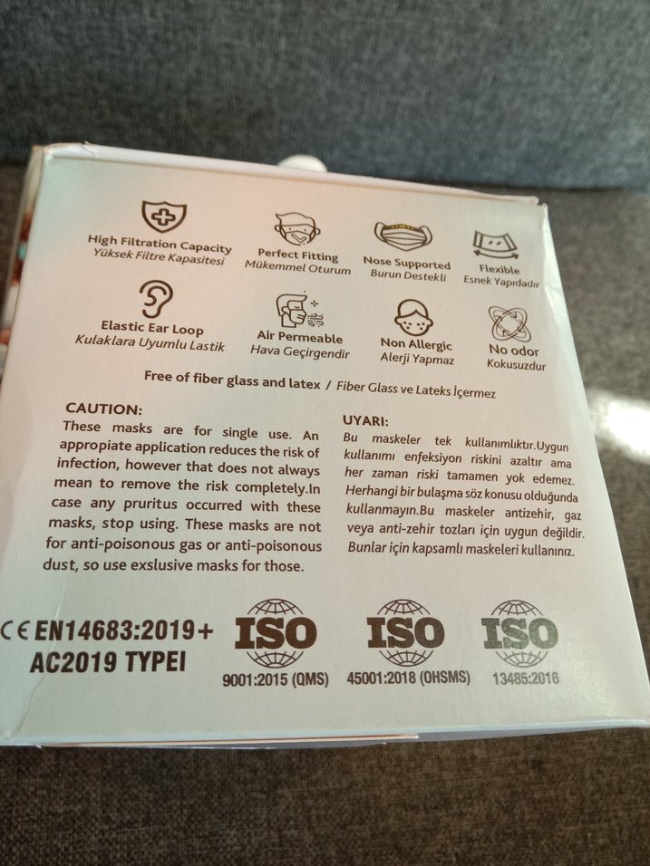 Tek Kullanımlık Ultrasonik Cerrahi Yüz Maskesi 50'li 2 paket - Görsel 2