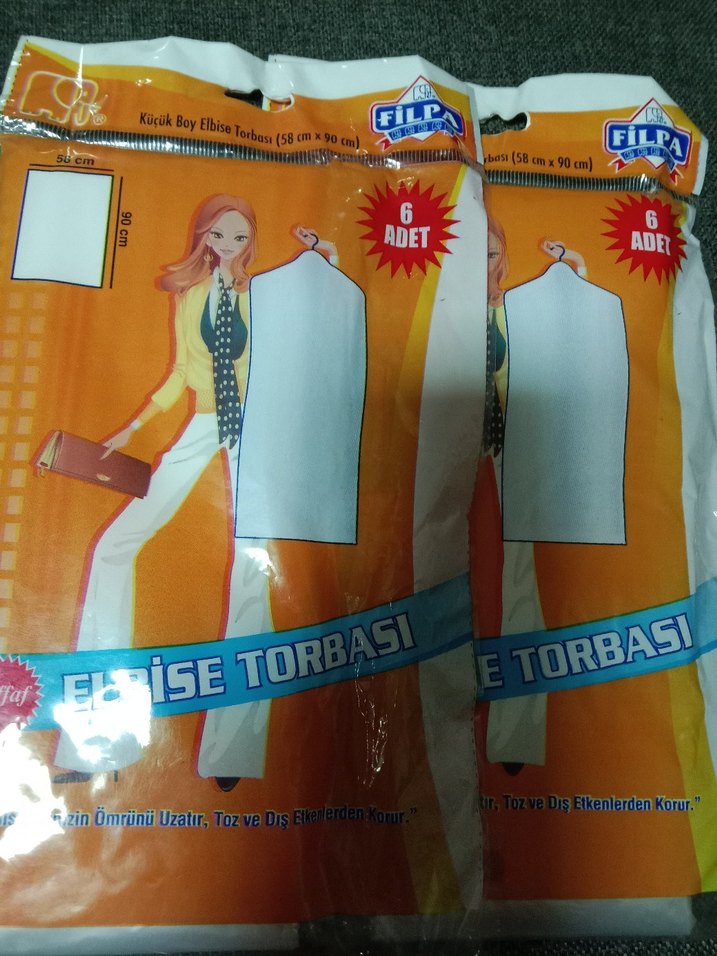 şeffaf küçük 6 adet 2 paket elbise torbası - Görsel 4