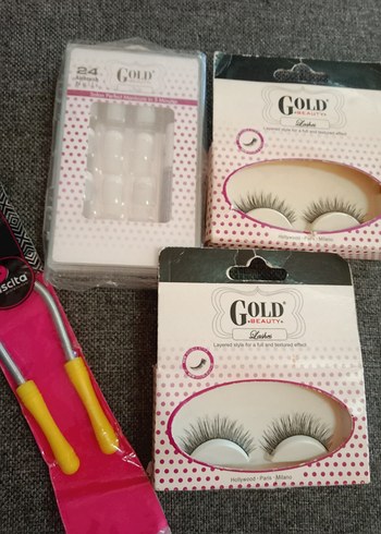 Gold Beauty Renkli Takma tırnak Kirpik Seti - Görsel 10