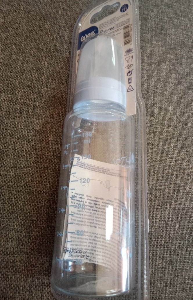 Beyaz ve Gri ısıya dayanıklı cam Bebek Biberonu - Görsel 2