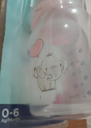 pembe desenli Bebek Biberonu 0-6 Ay - Görsel 5