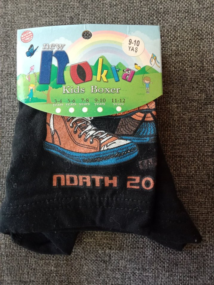Baskılı siyah 10-11 yaş Erkek pamuklu boxer - Görsel 4