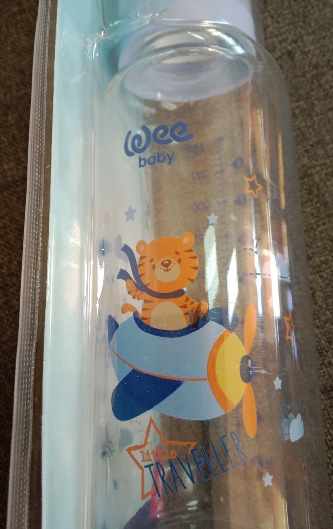 Mavi kedili klasik cam 0-6 ay Bebek Biberonu - Görsel 4