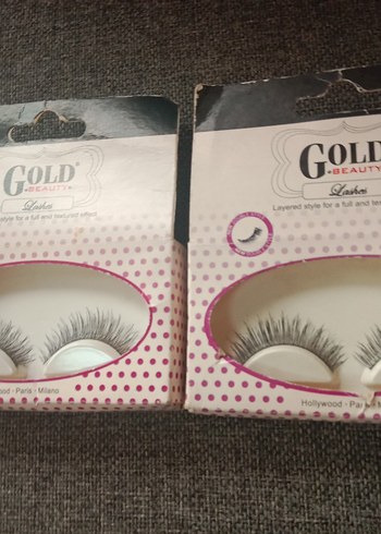 Altın Renk Parlak Takma Kirpik 2 adet - Görsel 2