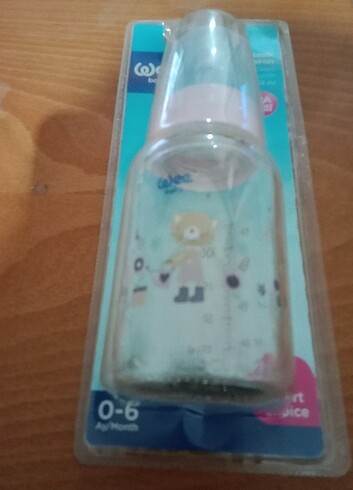 Wee baby yeni 0-6 ay 125ml.pembe cam biberon 
