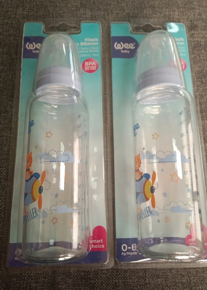 Wee baby 2 li yeni büyük cam biberon  - Görsel 5