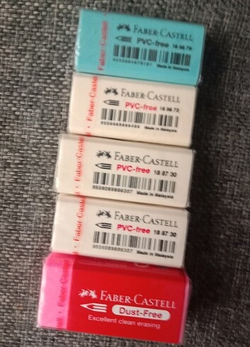 Faber Castell yeni 5li karışık silgiler 
