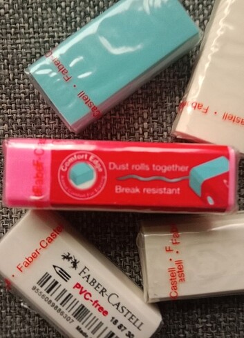 Faber Castell yeni 5li karışık silgiler