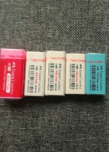 Beden Faber Castell yeni 5li karışık silgiler