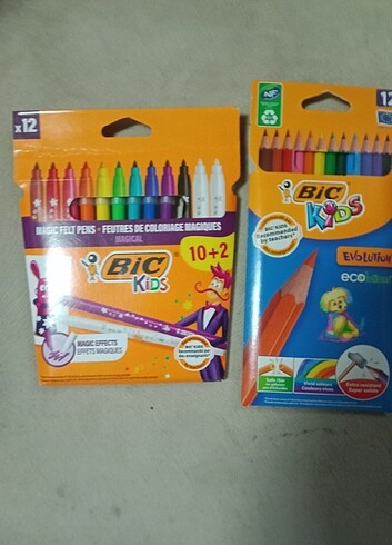 Yeni 2 li bic boya kalemleri 