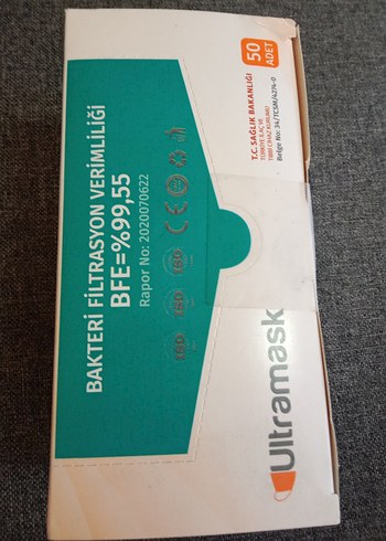 Ultramask 3 Katlı Cerrahi Maske Telli Lastikli - Görsel 8