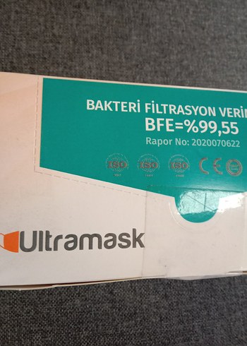 Ultramask 3 Katlı Cerrahi Maske Telli Lastikli - Görsel 2