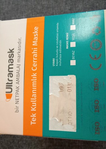 Ultramask 3 Katlı Cerrahi Maske Telli Lastikli - Görsel 9