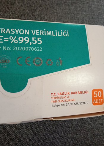 Ultramask 3 Katlı Cerrahi Maske Telli Lastikli - Görsel 3