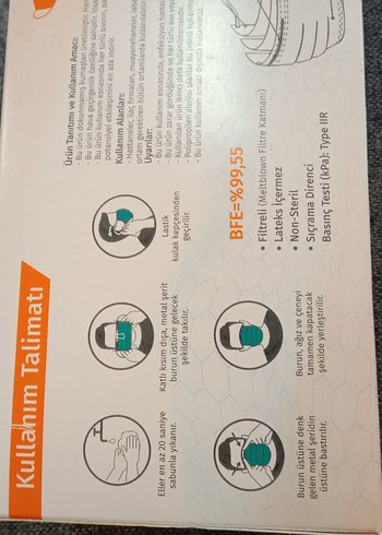 Ultramask 3 Katlı Cerrahi Maske Telli Lastikli - Görsel 11