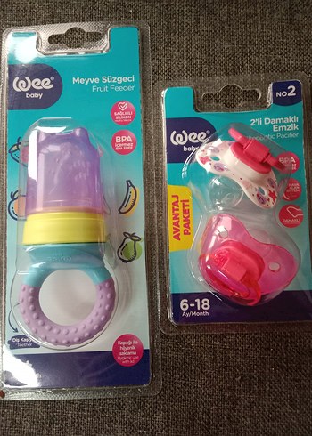 Wee Baby Meyve Süzgeci ve 2'li Damaklı Emzik