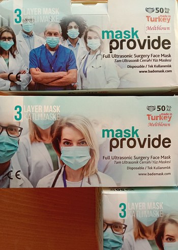 3 Katmanlı Ultrasonik Cerrahi Yüz Maskesi 50'li - Görsel 5