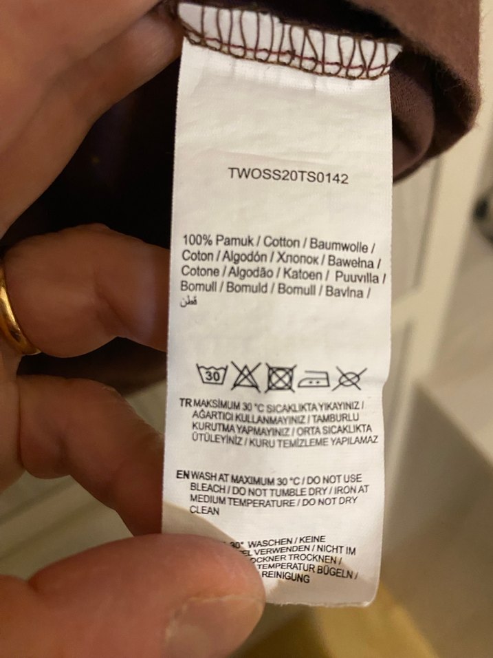 Trendyol  Kahverengi V Yakalı  Tişört - Görsel 3