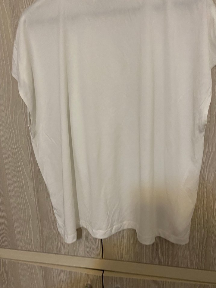 Krem rengi  Kadın Baskılı Pamuklu Tişört - Görsel 5