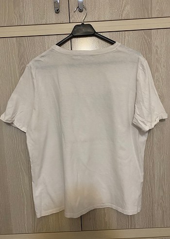 Mango Kadın krem rengi Baskılı Pamuk Tişört - Görsel 8