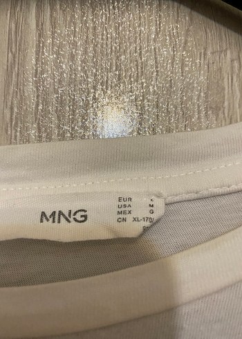 Mango Kadın krem rengi Baskılı Pamuk Tişört - Görsel 6