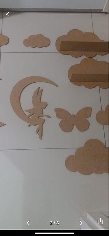 Ahşap peri kelebek çocuk odası dekoru