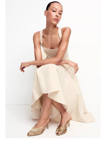 Zara Zara Gold Topuklu Sandalet Terlik