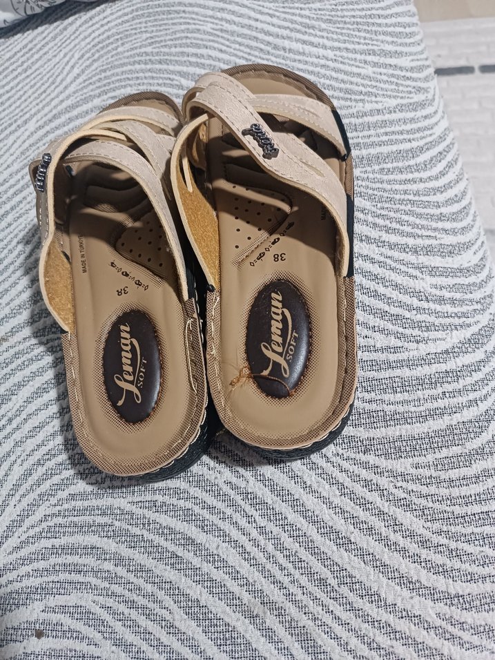 Bej Yılan Desenli Erkek Terlik - Görsel 3