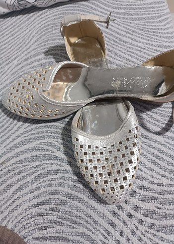 Gri Kroko Desenli Tokalı Kadın Topuklu Ayakkabı - Görsel 3