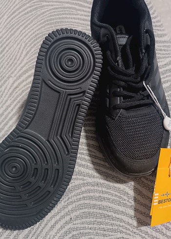 Siyah Gri Erkek Spor Ayakkabı Velcro - Görsel 2