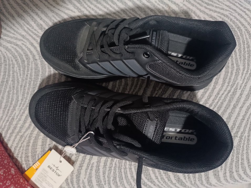 Siyah Gri Erkek Spor Ayakkabı Velcro - Görsel 3