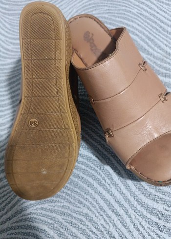 Bej Kadın Dolgu Topuklu Sandalet - Görsel 2