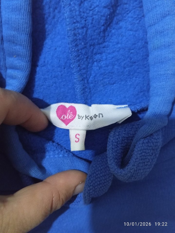 Kapüşonlu Mavi Kadın Sweatshirt - Görsel 2