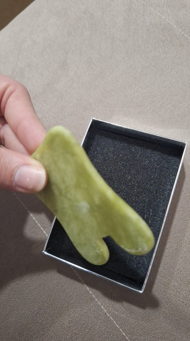 Diger Yeşil Jade Gua Sha Taşı - Görsel 2
