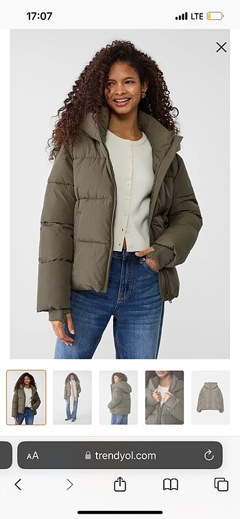Stradivarius yeşil şişme mont