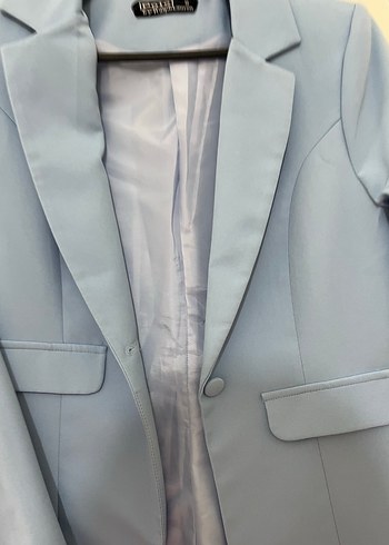 s Beden mavi Renk Mavi Düğmeli Kadın Blazer