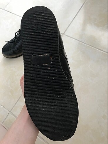 39 Beden siyah Renk Bambi Siyah rugan ayakkabı bağcıklı loafer