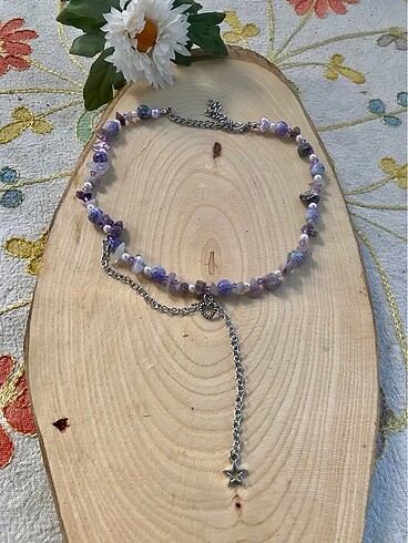 ametist doğal taş choker