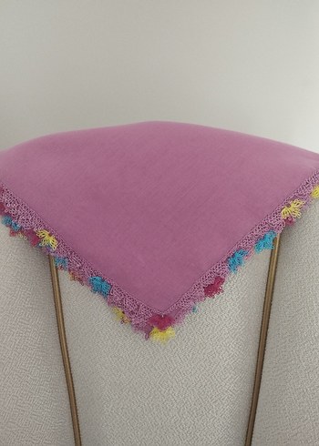 gül kurusu olan Cenk Yazma mavi Kaşmir - Görsel 2