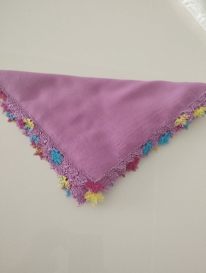 gül kurusu olan Cenk Yazma mavi Kaşmir - Görsel 3