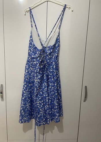 Mavi Çiçekli Elbise - Görsel 6