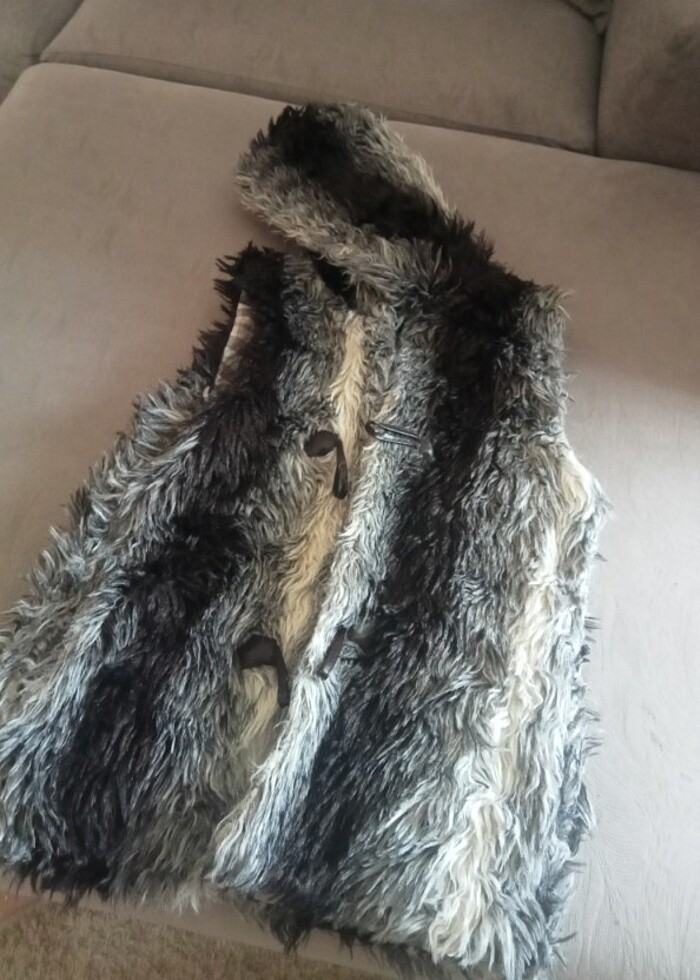 Zara kürk yelek  - Görsel 5