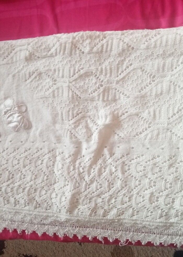 El örgüsü yün Bebek battaniye  - Görsel 2