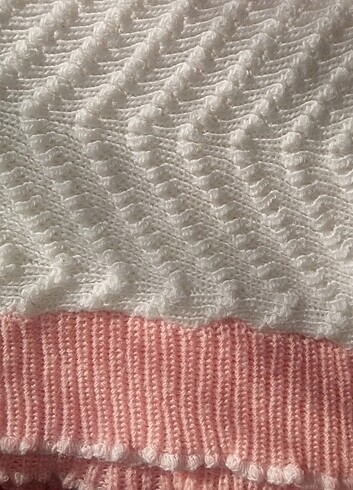 El örgüsü yün bebek battaniye - Görsel 5