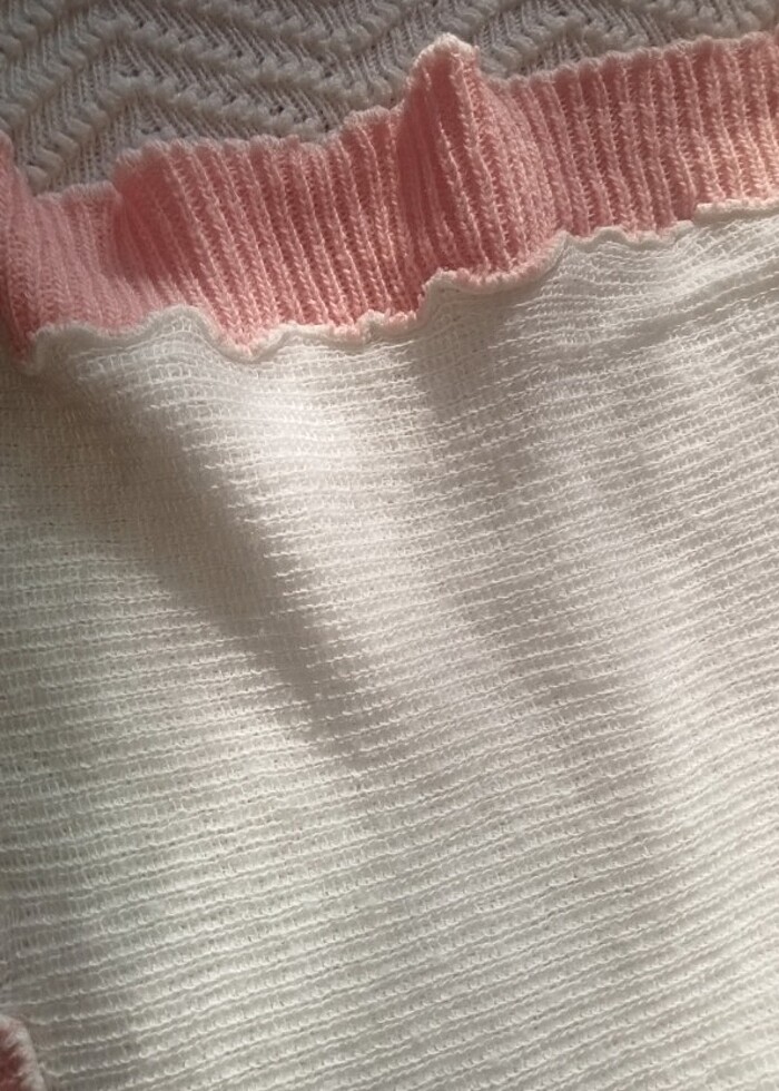 El örgüsü yün bebek battaniye  - Görsel 2